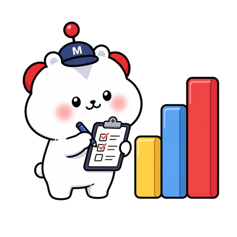 막대그래프 옆에서 클립보드를 체크하는 매도비